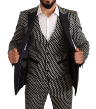 Load image into Gallery viewer, Dolce &amp; Gabbana Elegant Martini Black Check Three-Piece Suit
