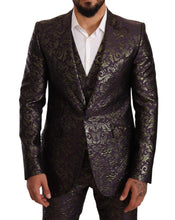 Load image into Gallery viewer, Dolce &amp; Gabbana Exquisite Purple Brocade Three Piece Suit
