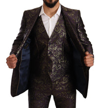 Load image into Gallery viewer, Dolce &amp; Gabbana Exquisite Purple Brocade Three Piece Suit
