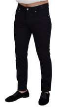 Load image into Gallery viewer, Dolce &amp; Gabbana Elegant Black Silk Blend Denim Pants
