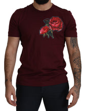 Load image into Gallery viewer, Dolce &amp; Gabbana Bordeaux Roses Cotton Crewneck T-shirt
