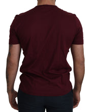 Load image into Gallery viewer, Dolce &amp; Gabbana Bordeaux Roses Cotton Crewneck T-shirt
