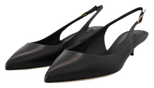 Load image into Gallery viewer, Dolce &amp; Gabbana Black Leather Slingbacks Heels Pumps Shoes
