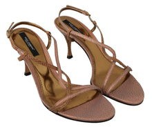 Load image into Gallery viewer, Dolce &amp; Gabbana Chic Ankle Strap Sandals in Pink and Brown
