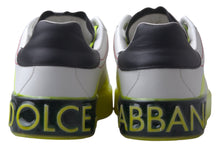 Load image into Gallery viewer, Dolce &amp; Gabbana White Yellow Portofino Leather Sneakers Shoes
