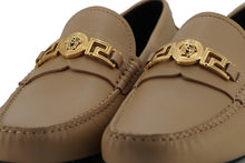 Load image into Gallery viewer, Versace Exquisite Medusa Gold-Tone Leather Loafers
