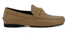 Load image into Gallery viewer, Versace Exquisite Medusa Gold-Tone Leather Loafers
