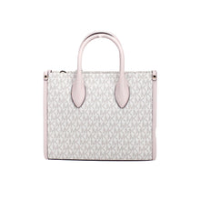 Load image into Gallery viewer, Michael Kors Mirella Small Powder Blush PVC Top Zip Shopper Tote Crossbody Bag
