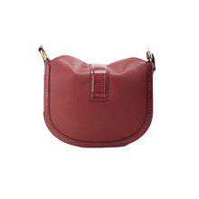 Load image into Gallery viewer, Michael Kors Gabby Small Dark Cherry Leather Foldover Hobo Crossbody Bag
