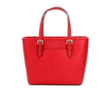 Load image into Gallery viewer, Michael Kors Jet Set Bright Red Leather XS Carryall Top Zip Tote Bag Purse
