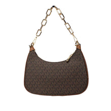 Load image into Gallery viewer, Michael Kors Cora Large Brown PVC Zip Pouchette Chain Shoulder Crossbody Bag
