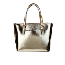 Load image into Gallery viewer, Michael Kors Jet Set Pale Gold Metallic XS Carryall Top Zip Tote Bag Purse
