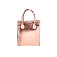 Load image into Gallery viewer, Michael Kors Mercer XS Primrose Metallic North South Shopper Crossbody Bag
