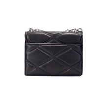 Load image into Gallery viewer, Michael Kors Serena Medium Black Diamond Quilted Faux Leather Flap Shoulder Bag
