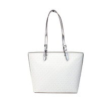 Load image into Gallery viewer, Michael Kors Jet Set Medium Optic White Signature PVC Double Pocket Tote Bag
