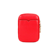 Load image into Gallery viewer, Michael Kors Jet Set Bright Red Pebbled Leather North South Chain Crossbody Bag
