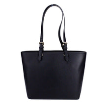 Load image into Gallery viewer, Michael Kors Jet Set Medium Black Vegan Leather Double Pocket Tote Bag
