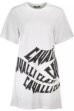 Load image into Gallery viewer, Cavalli Class Elegant White Cotton Dress with Designer Print
