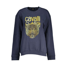 Load image into Gallery viewer, Cavalli Class Elegant Blue Fleece Crew Neck Sweatshirt
