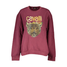 Load image into Gallery viewer, Cavalli Class Purple Fleece Crew Neck Sweatshirt with Logo Print
