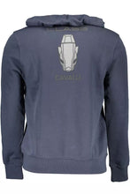 Load image into Gallery viewer, Cavalli Class Blue Cotton Hooded Sweatshirt with Logo Print
