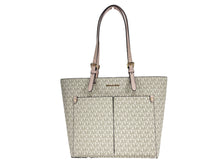 Load image into Gallery viewer, Michael Kors Jet Set Medium Powder Blush Signature PVC Double Pocket Tote Bag
