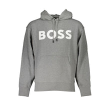 Load image into Gallery viewer, Hugo Boss Elegant Gray Hooded Sweatshirt with Logo
