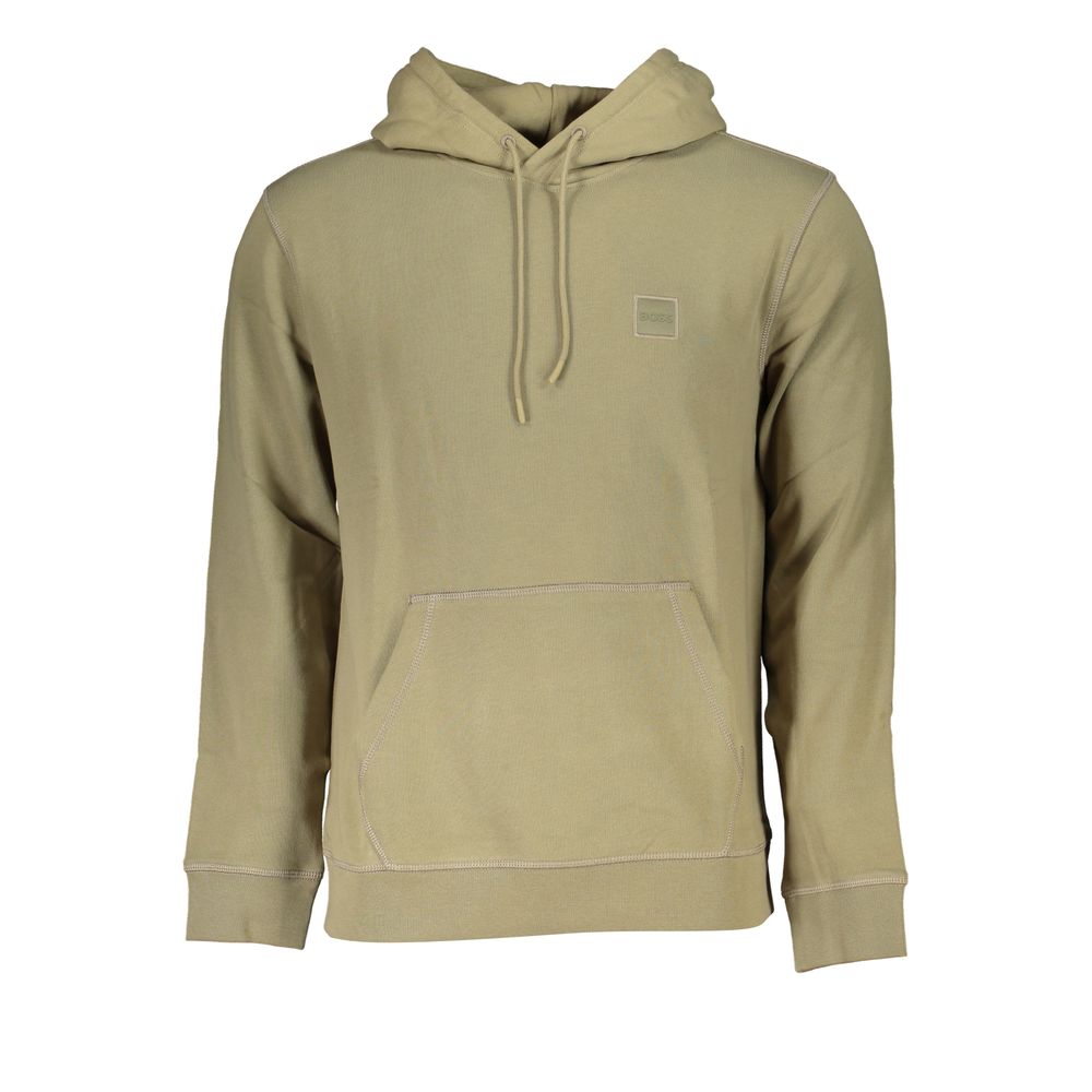 Hugo Boss Elegant Green Hooded Long Sleeve Sweatshirt