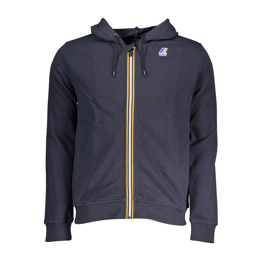 K-WAY Blue Hooded Cotton Blend Sweatshirt