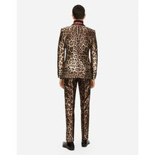 Load image into Gallery viewer, Dolce &amp; Gabbana Elegant Leopard Print Silk Tuxedo Jacket
