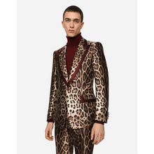 Load image into Gallery viewer, Dolce &amp; Gabbana Elegant Leopard Print Silk Tuxedo Jacket
