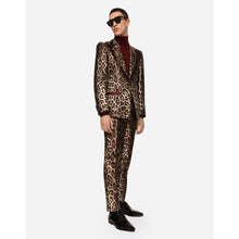 Load image into Gallery viewer, Dolce &amp; Gabbana Elegant Leopard Print Silk Tuxedo Jacket
