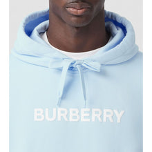 Load image into Gallery viewer, Burberry Elevated Light Blue Cotton Hoodie with Sleek Finish
