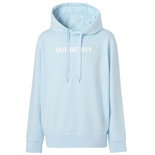 Load image into Gallery viewer, Burberry Elevated Light Blue Cotton Hoodie with Sleek Finish
