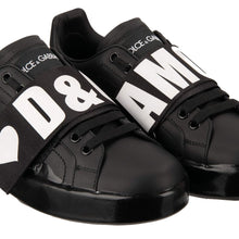 Load image into Gallery viewer, Dolce &amp; Gabbana Chic Black Strap Leather Sneakers
