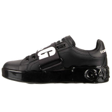 Load image into Gallery viewer, Dolce &amp; Gabbana Chic Black Strap Leather Sneakers
