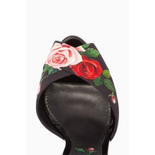 Load image into Gallery viewer, Dolce &amp; Gabbana Elegant Black Calfskin Floral Sandals
