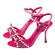 Load image into Gallery viewer, Dolce &amp; Gabbana Elegant Fuchsia Sandals with Pearl Details
