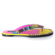 Load image into Gallery viewer, Dolce &amp; Gabbana Crystal Embellished Silk Blend Flip-Flops
