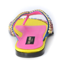 Load image into Gallery viewer, Dolce &amp; Gabbana Crystal Embellished Silk Blend Flip-Flops
