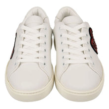 Load image into Gallery viewer, Dolce &amp; Gabbana Chic White Calfskin Sneakers with Love Accents
