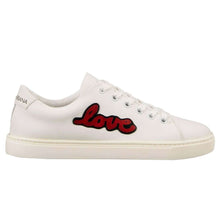 Load image into Gallery viewer, Dolce &amp; Gabbana Chic White Calfskin Sneakers with Love Accents
