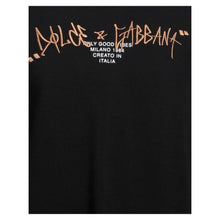 Load image into Gallery viewer, Dolce &amp; Gabbana Gold Embroidered Logo Black Cotton Tee
