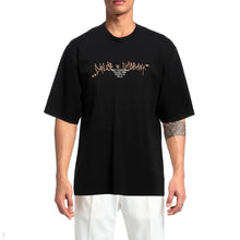 Load image into Gallery viewer, Dolce &amp; Gabbana Gold Embroidered Logo Black Cotton Tee
