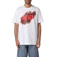 Load image into Gallery viewer, Diesel White Cotton Tee with Vibrant Chest Print
