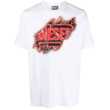 Load image into Gallery viewer, Diesel White Cotton Tee with Vibrant Chest Print
