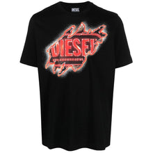 Load image into Gallery viewer, Diesel Black Cotton Tee with Vibrant Chest Print
