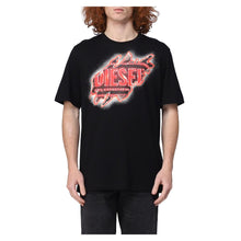 Load image into Gallery viewer, Diesel Black Cotton Tee with Vibrant Chest Print
