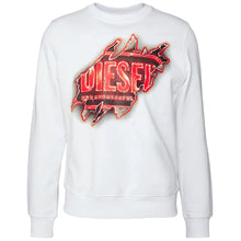 Load image into Gallery viewer, Diesel Crisp White Cotton Crewneck Sweatshirt with Print
