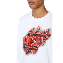 Load image into Gallery viewer, Diesel Crisp White Cotton Crewneck Sweatshirt with Print
